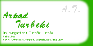 arpad turbeki business card