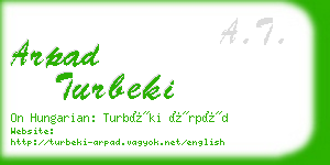 arpad turbeki business card